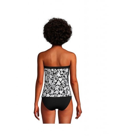 Women's Bandeau Tankini Swimsuit Top with Removable Adjustable Straps Black havana floral $47.40 Swimsuits