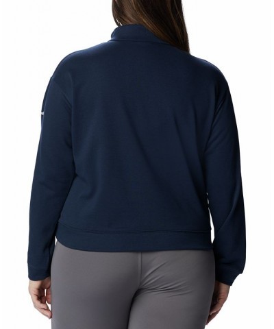 Plus Size Trek Quarter-Zip Sweatshirt Blue $32.44 Sweatshirts