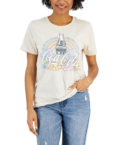 Juniors' Coca-Cola-Graphic T-Shirt Beige $9.50 Tops