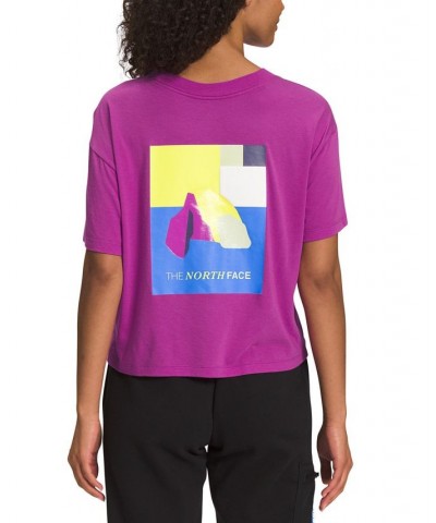 Women's Short-Sleeve Coordinates T-Shirt Purple Cactus Flower/BHM Graphic $23.85 Tops