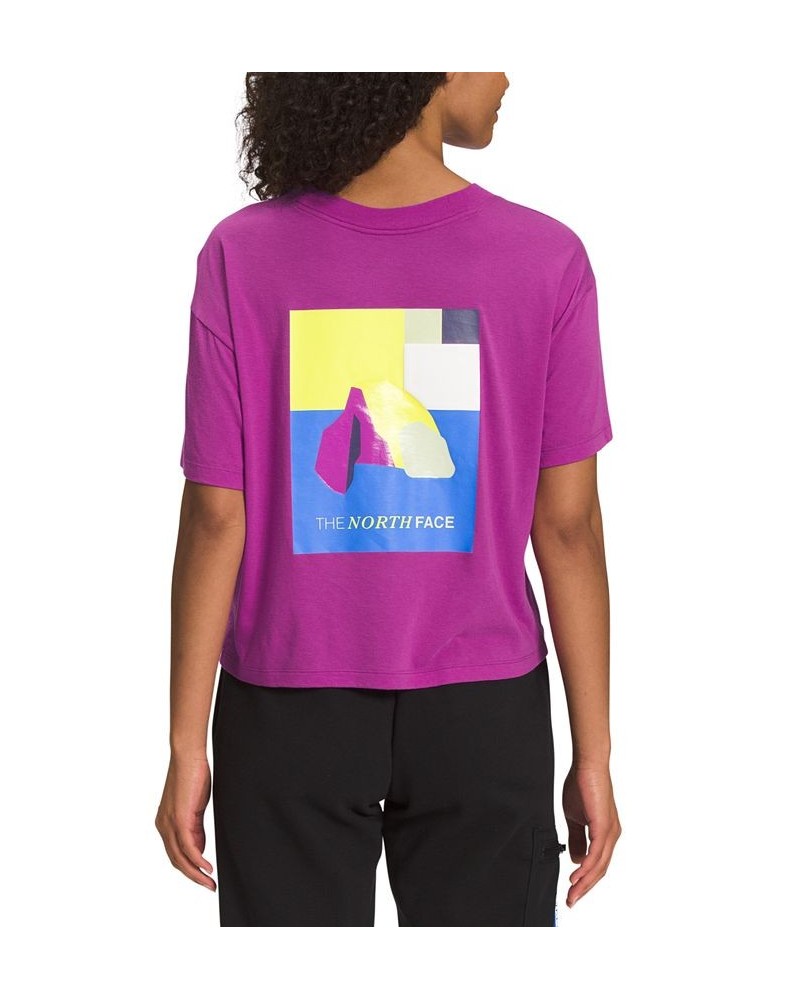 Women's Short-Sleeve Coordinates T-Shirt Purple Cactus Flower/BHM Graphic $23.85 Tops