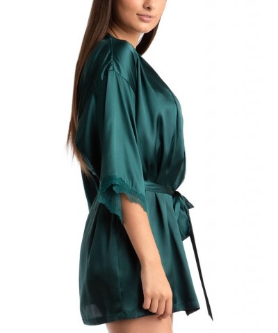 Women's Flirty Gems Wrap Robe Cami & Shorts Pajama Set Green $20.00 Sleepwear