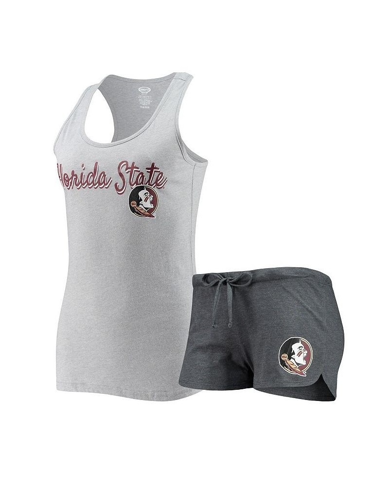 Women's Heathered Gray Charcoal Florida State Seminoles Anchor Tank Top and Shorts Sleep Set Heathered Gray, Charcoal $25.49 ...