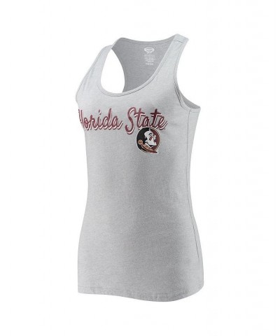 Women's Heathered Gray Charcoal Florida State Seminoles Anchor Tank Top and Shorts Sleep Set Heathered Gray, Charcoal $25.49 ...