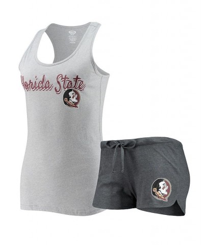 Women's Heathered Gray Charcoal Florida State Seminoles Anchor Tank Top and Shorts Sleep Set Heathered Gray, Charcoal $25.49 ...