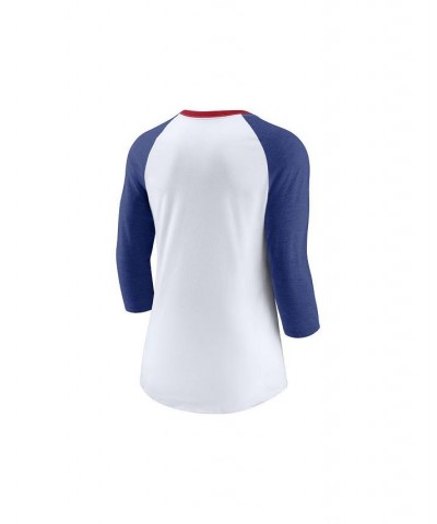 Chicago Cubs Women's Color Split Tri-Blend Raglan Shirt White/RoyalBlue $26.40 Tops