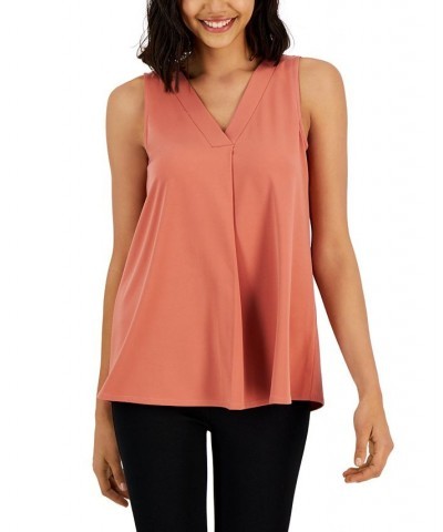 Women's V-Neck Tank Top Pink $18.07 Tops