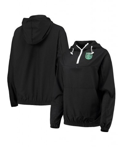 Women's Black Austin FC Swishy Anorak Quarter-Zip Jacket Black $43.34 Jackets