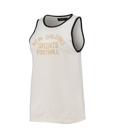 Women's White Black New Orleans Saints Throwback Pop Binding Scoop Neck Tank Top White, Black $18.48 Tops