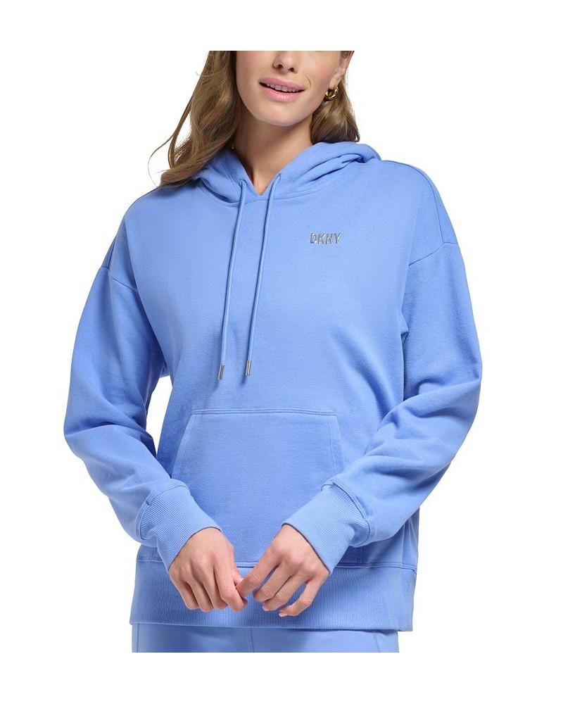 Women's Metallic Logo Hoodie Blue $26.85 Sweatshirts