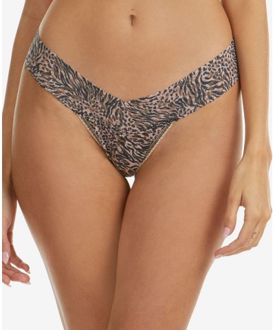 Women's One Size Printed Low Rise Thong Underwear PR4911905 Animal Kingdom $11.50 Panty