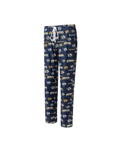 Women's Navy Nashville Predators Breakthrough Allover Logo Sleep Pants Navy $18.40 Pajama