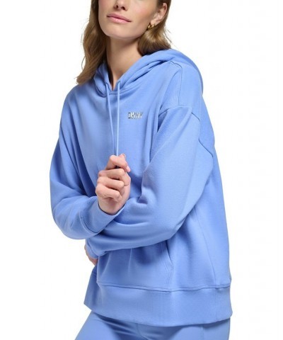 Women's Metallic Logo Hoodie Blue $26.85 Sweatshirts