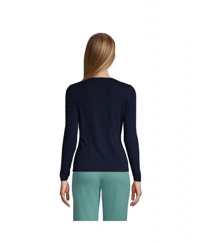 Women's Tall Cashmere Crewneck Sweater Blue $97.98 Sweaters