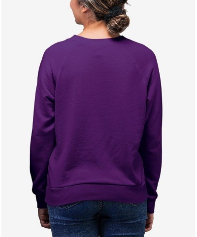 Women's San Francisco Bridge Word Art Crewneck Sweatshirt Purple $26.99 Tops