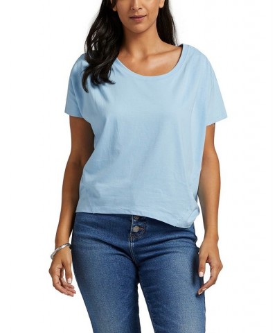Women's Flutter Sleeved T-shirt Blue $22.36 Tops