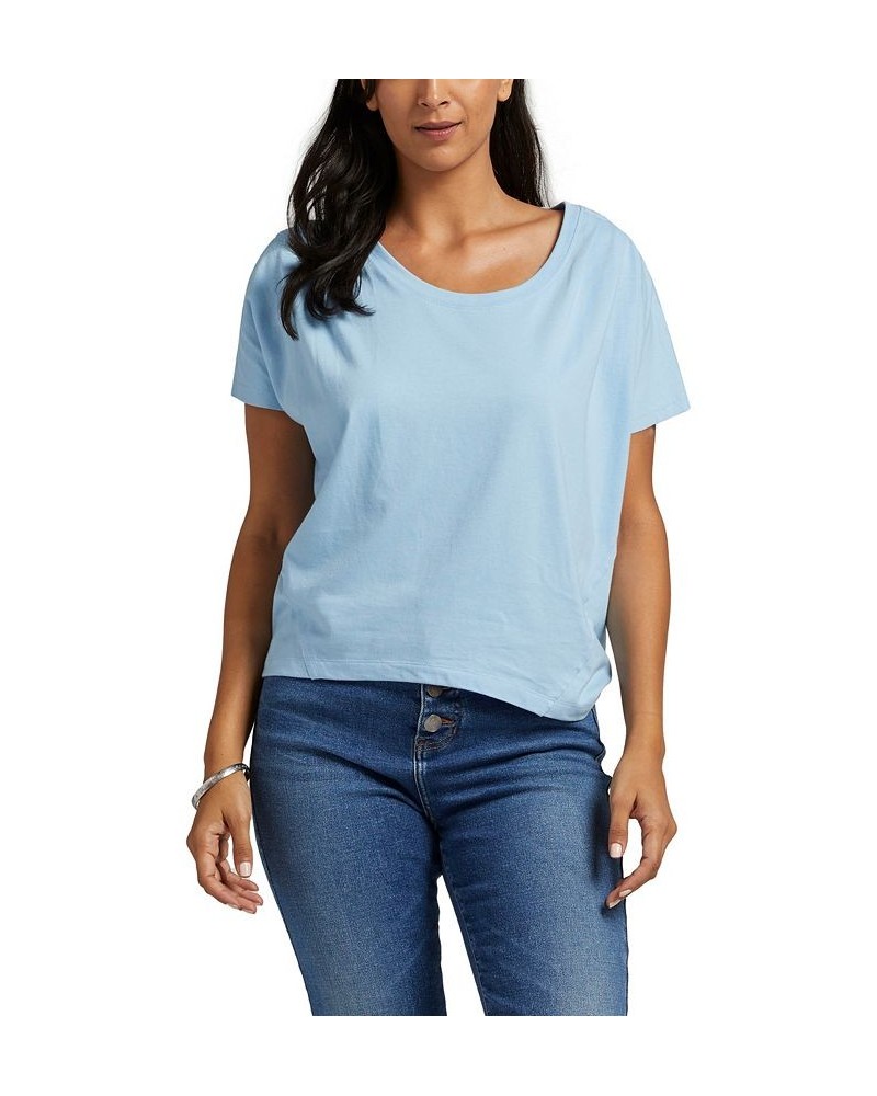 Women's Flutter Sleeved T-shirt Blue $22.36 Tops