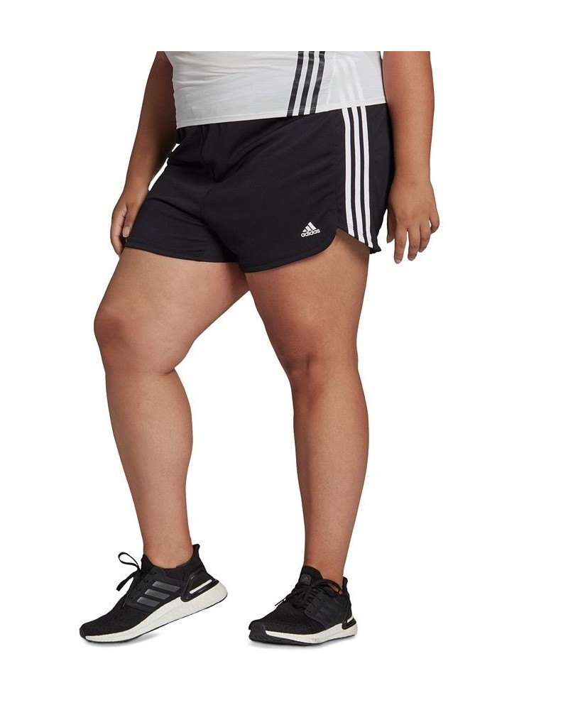 Plus Size Pacer 3-Stripes Knit Shorts Black/white $10.75 Shorts