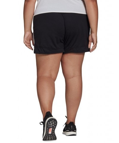 Plus Size Pacer 3-Stripes Knit Shorts Black/white $10.75 Shorts