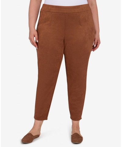 Plus Size Spice is Nice Faux Suede Ankle Pant Dark Brown $26.70 Pants