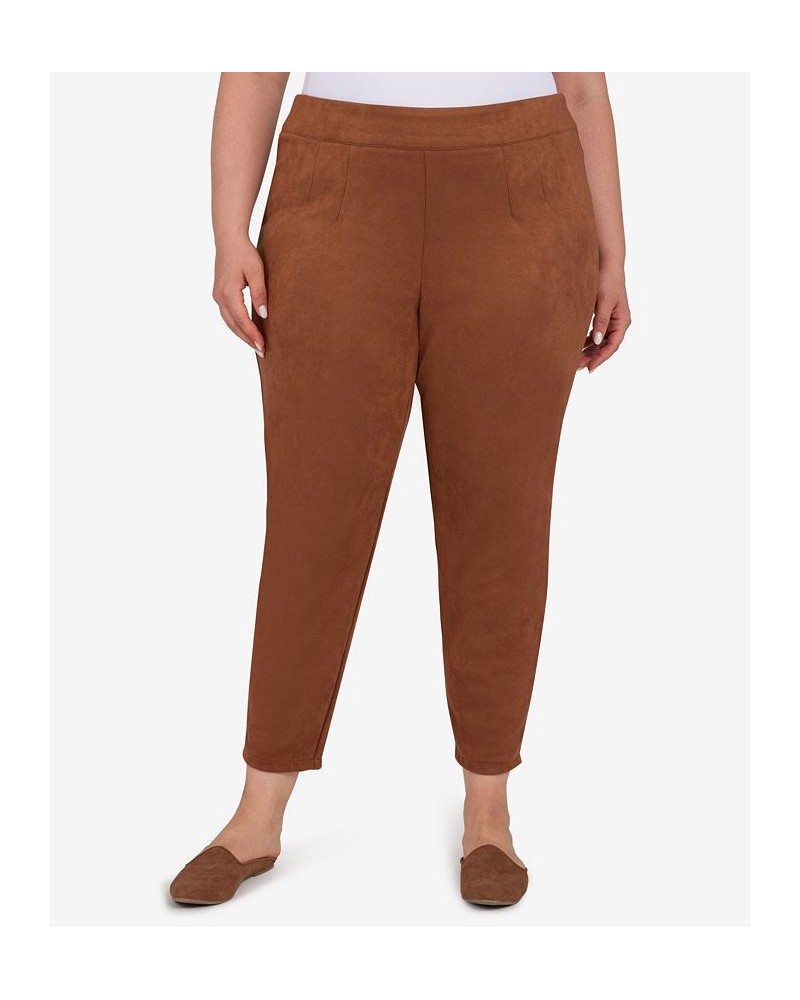 Plus Size Spice is Nice Faux Suede Ankle Pant Dark Brown $26.70 Pants