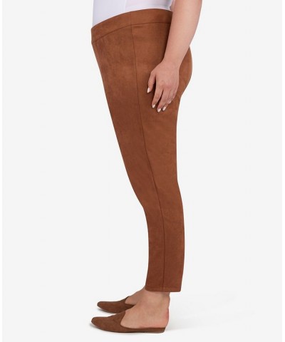 Plus Size Spice is Nice Faux Suede Ankle Pant Dark Brown $26.70 Pants