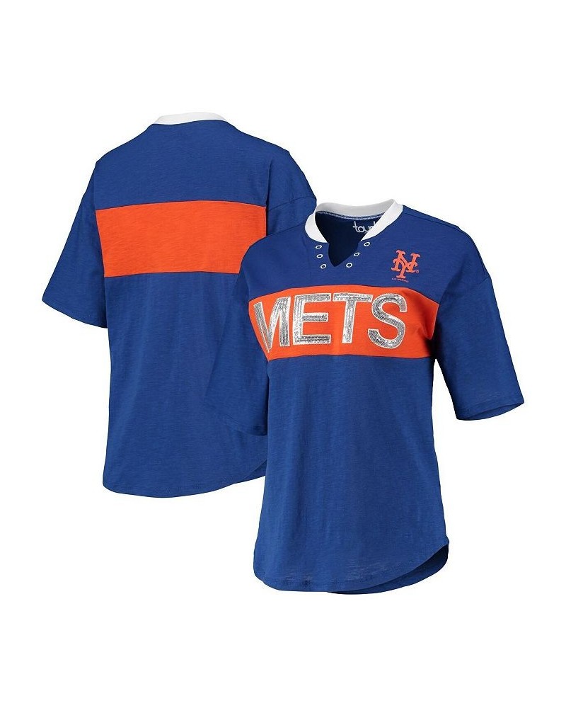 Women's Royal Orange New York Mets Lead Off Notch Neck T-shirt Royal, Orange $31.89 Tops