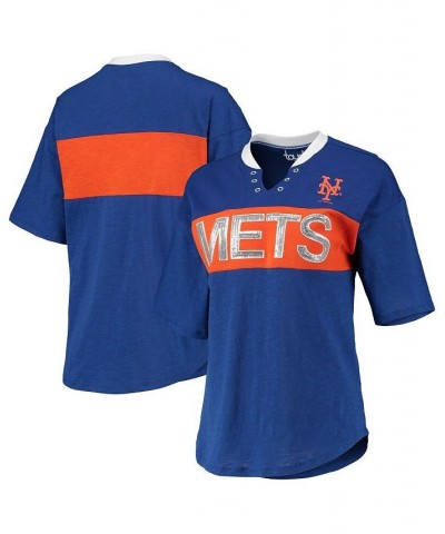 Women's Royal Orange New York Mets Lead Off Notch Neck T-shirt Royal, Orange $31.89 Tops