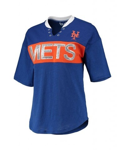 Women's Royal Orange New York Mets Lead Off Notch Neck T-shirt Royal, Orange $31.89 Tops