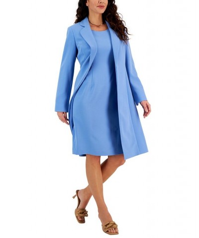 Women's Topper Coat & Sheath Dress Regular and Petite Sizes Blue $117.80 Suits