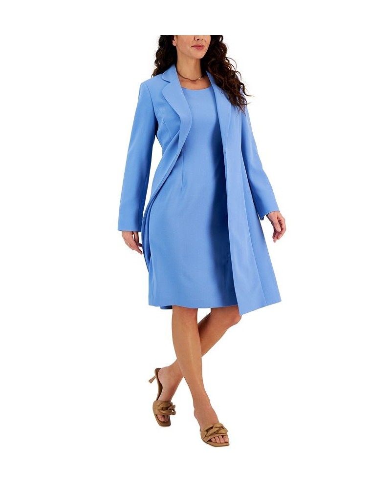 Women's Topper Coat & Sheath Dress Regular and Petite Sizes Blue $117.80 Suits