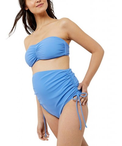 High Waisted 2-Piece Maternity Bikini Blue $43.20 Swimsuits
