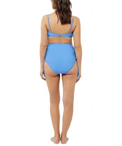 High Waisted 2-Piece Maternity Bikini Blue $43.20 Swimsuits