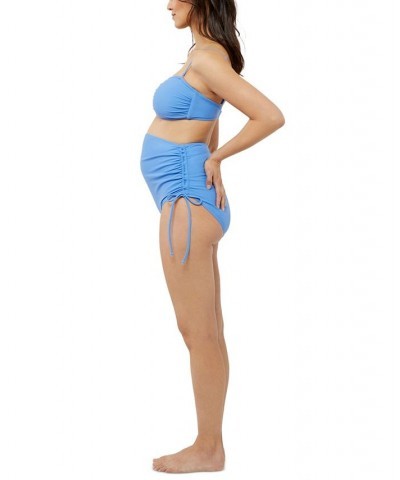 High Waisted 2-Piece Maternity Bikini Blue $43.20 Swimsuits