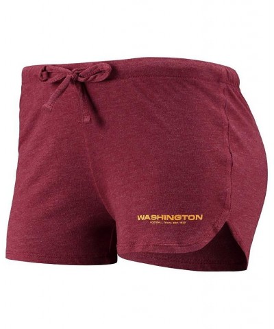 Women's Burgundy Washington Football Team Meter Knit Long Sleeve Raglan Top and Shorts Sleep Set Burgundy $32.20 Pajama