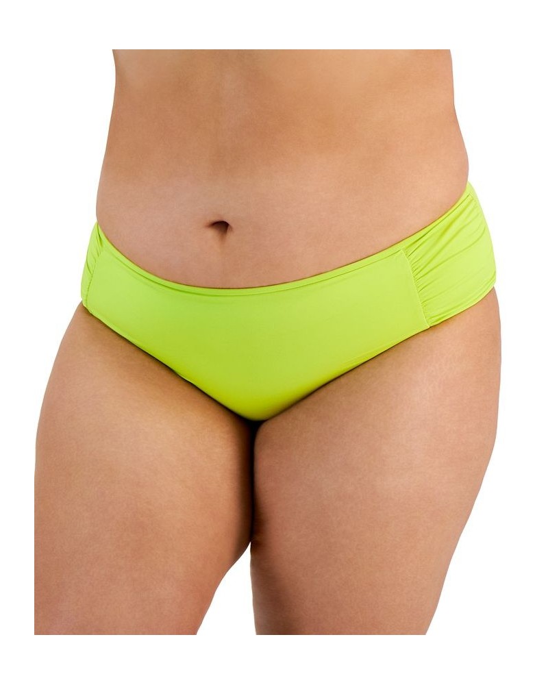 Plus Size Color Code Side-Shirred Hipster Bikini Bottoms Yellow $39.22 Swimsuits
