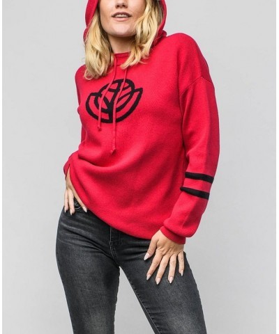 Women's Reneu Earth Hooded Sweater Crimson, Black $37.84 Sweaters