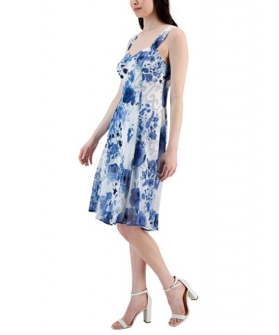 Women's Floral-Print Two-Piece Jacket Dress Denim $49.50 Dresses