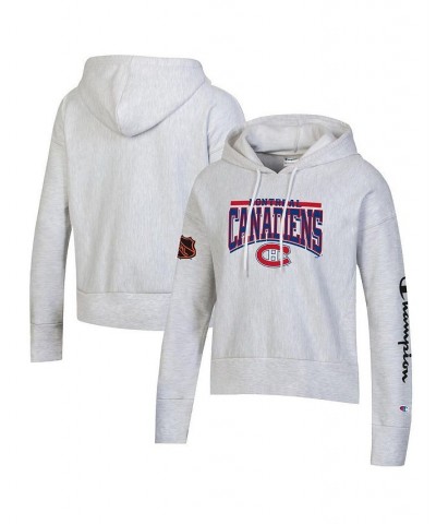 Women's Heathered Gray Montreal Canadiens Reverse Weave Pullover Hoodie Heathered Gray $48.59 Sweatshirts